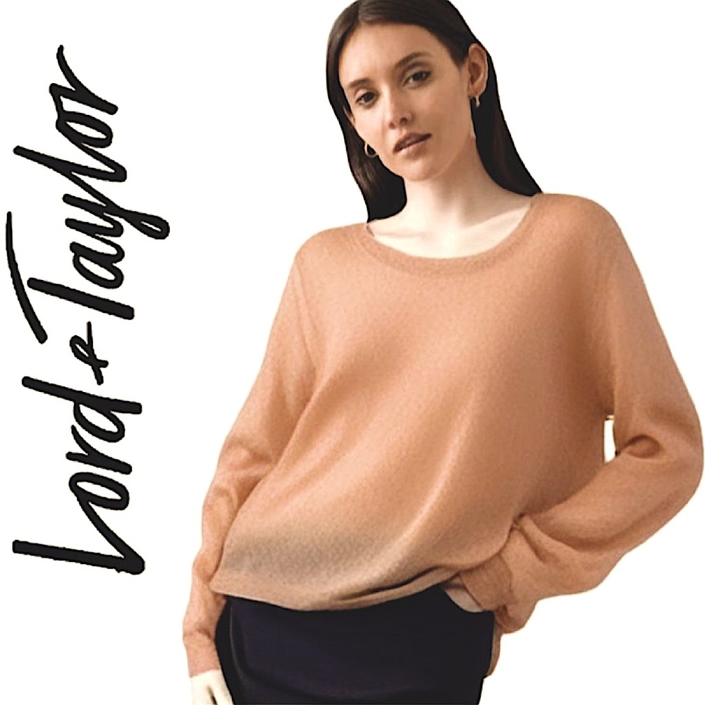 Lord&Taylor.NWOT.Gorgeous mohair & merino wool blend sweater.Soft peachy beige.L